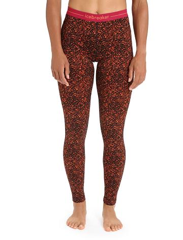 Legginsy Icebreaker Merino 200 Oasis Lichen Damskie Czarne Różowe | PL 1422BEXC